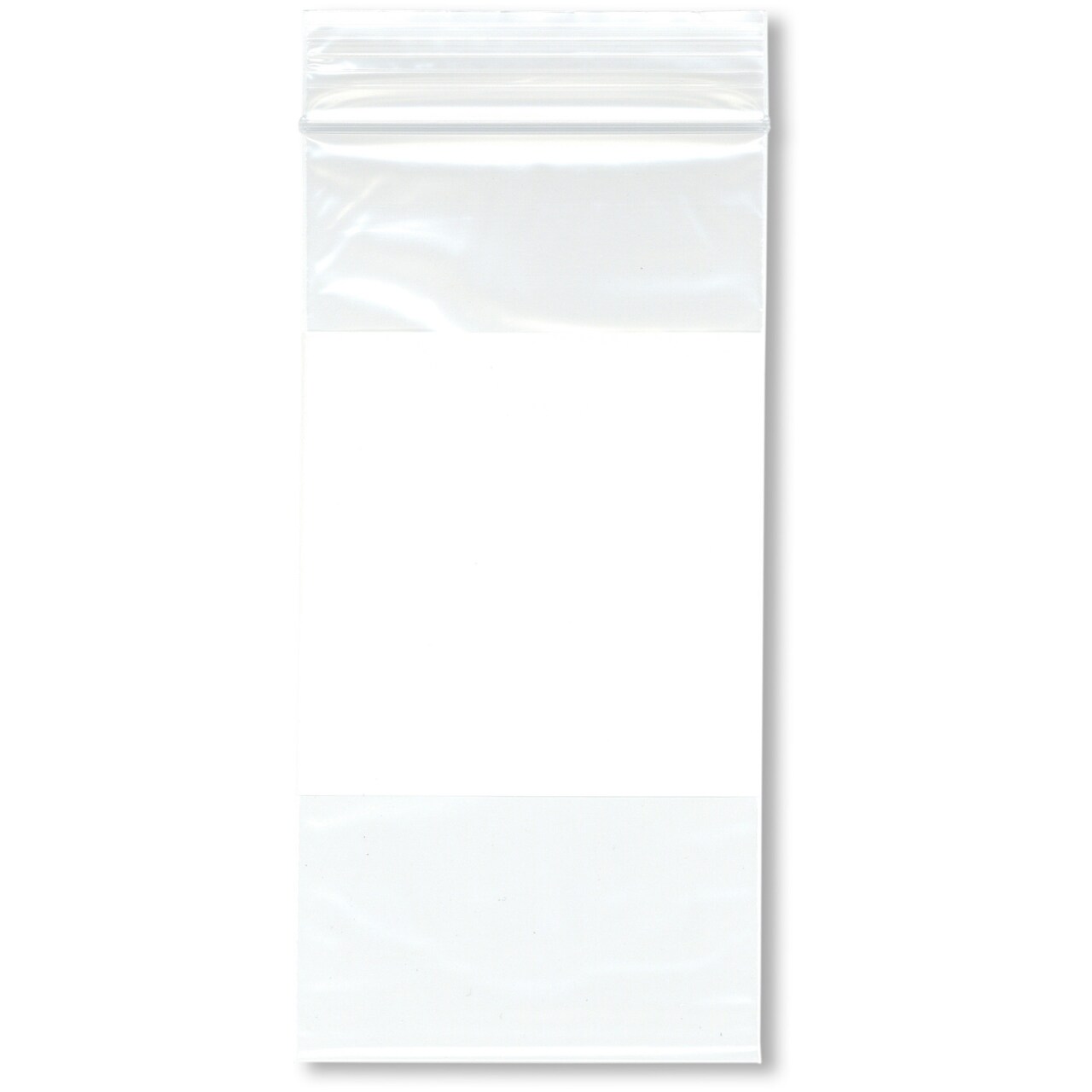 Plymor 3" x 6" (Pack of 100), 2 Mil White-Block Zipper Reclosable Plastic Bags